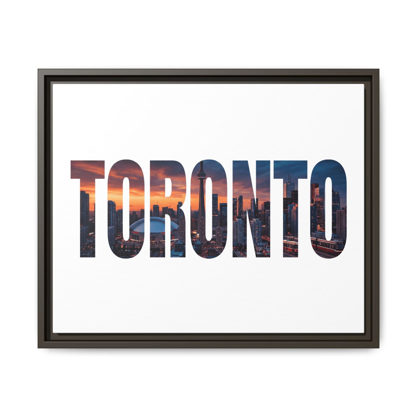 Toronto Cityscape Matte Canvas Framed Wall Art