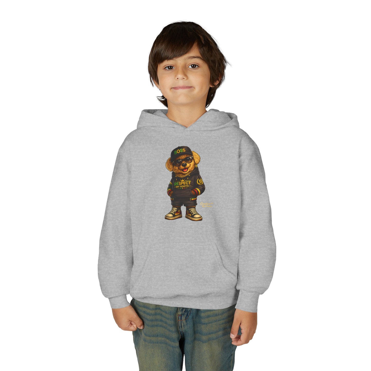 Youth Hoodie — Cool Bear 'Boss' Streetwear Design