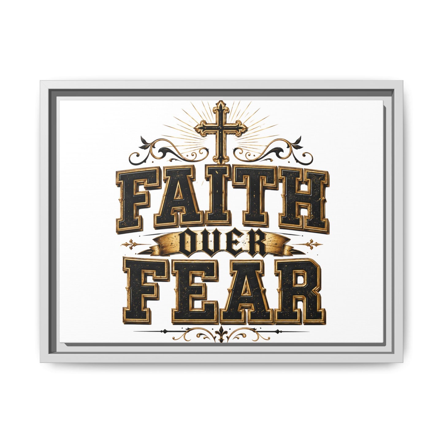 Faith Over Fear Framed Canvas Wall Art