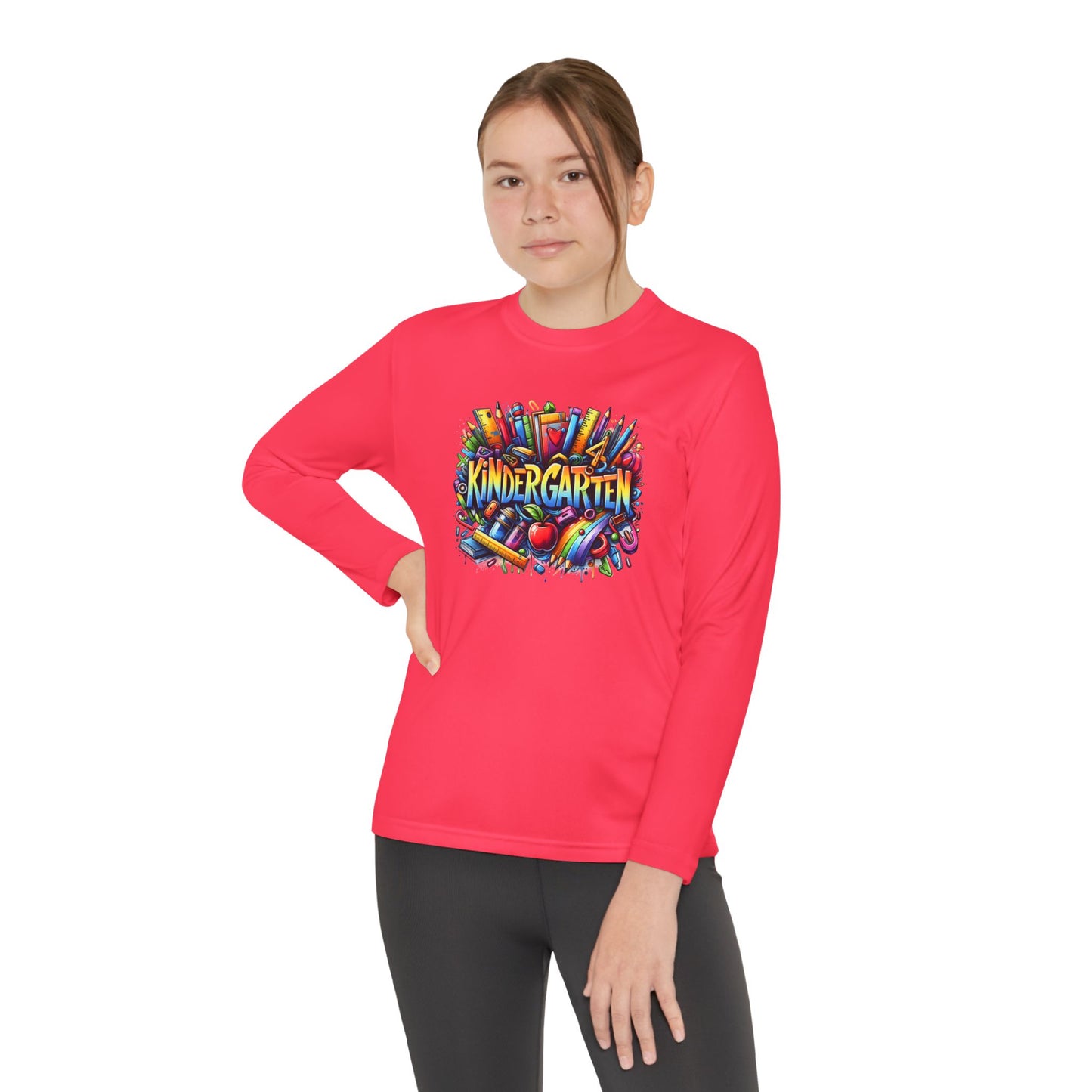 Kindergarten Crayons Youth Long Sleeve Tee