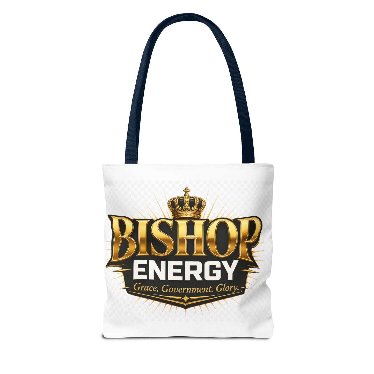Bishop Energy Tote Bag — Gold Crown Logo Tote for Church Leaders & Faith Events