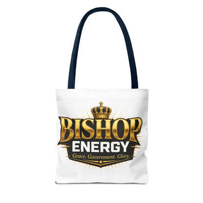 Bishop Energy Tote Bag — Gold Crown Logo Tote for Church Leaders & Faith Events