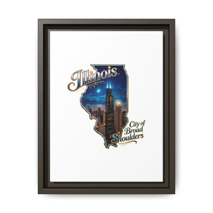 Illinois City of Broad Shoulders Matte Canvas Framed Wall Art