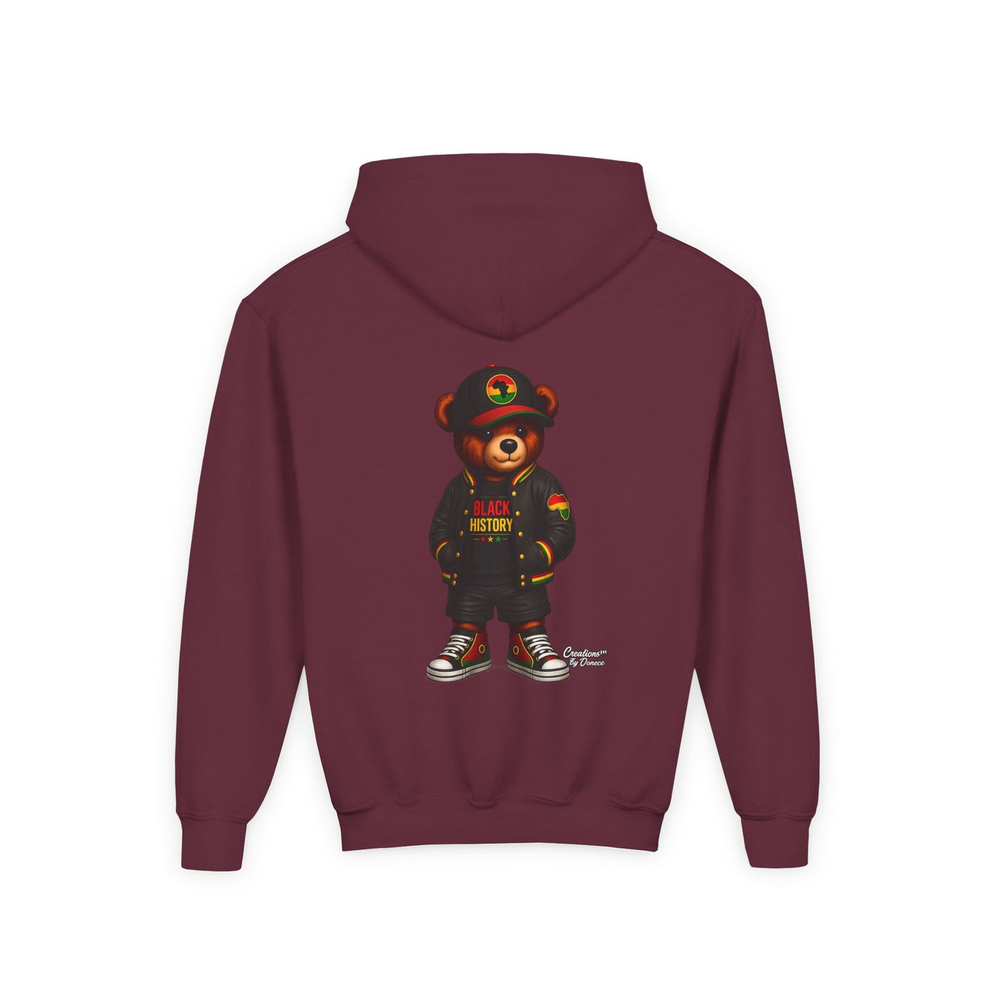 Youth Bear Hoodie — 'Follow Your History' Streetwear Kids Sweatshirt
