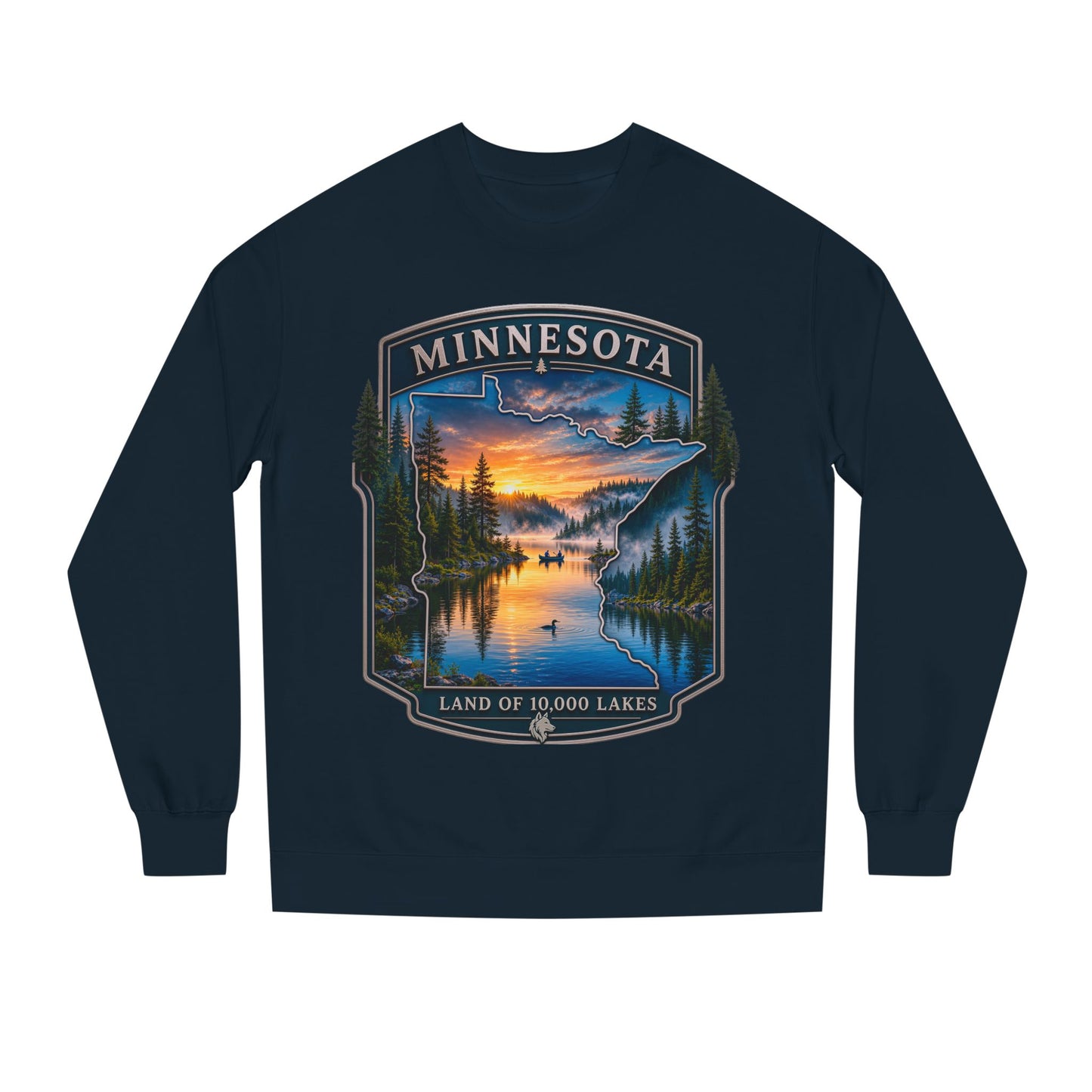 Minnesota Lakes Crewneck Sweatshirt — 'Land of 10,000 Lakes' Sunset Scenic Sweatshirt
