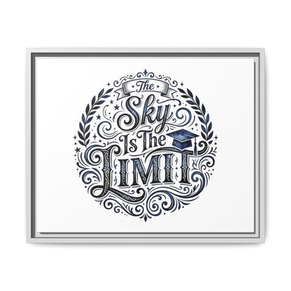 The Sky Is The Limit Framed Canvas — Inspirational Graduation Wall Art
