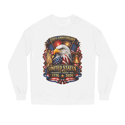 250th Anniversary United States Crewneck Sweatshirt — Eagle & American Flag 1776–2026