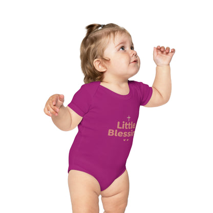 Baby Bodysuit - "Little Blessing" Combed Cotton Infant Onesie