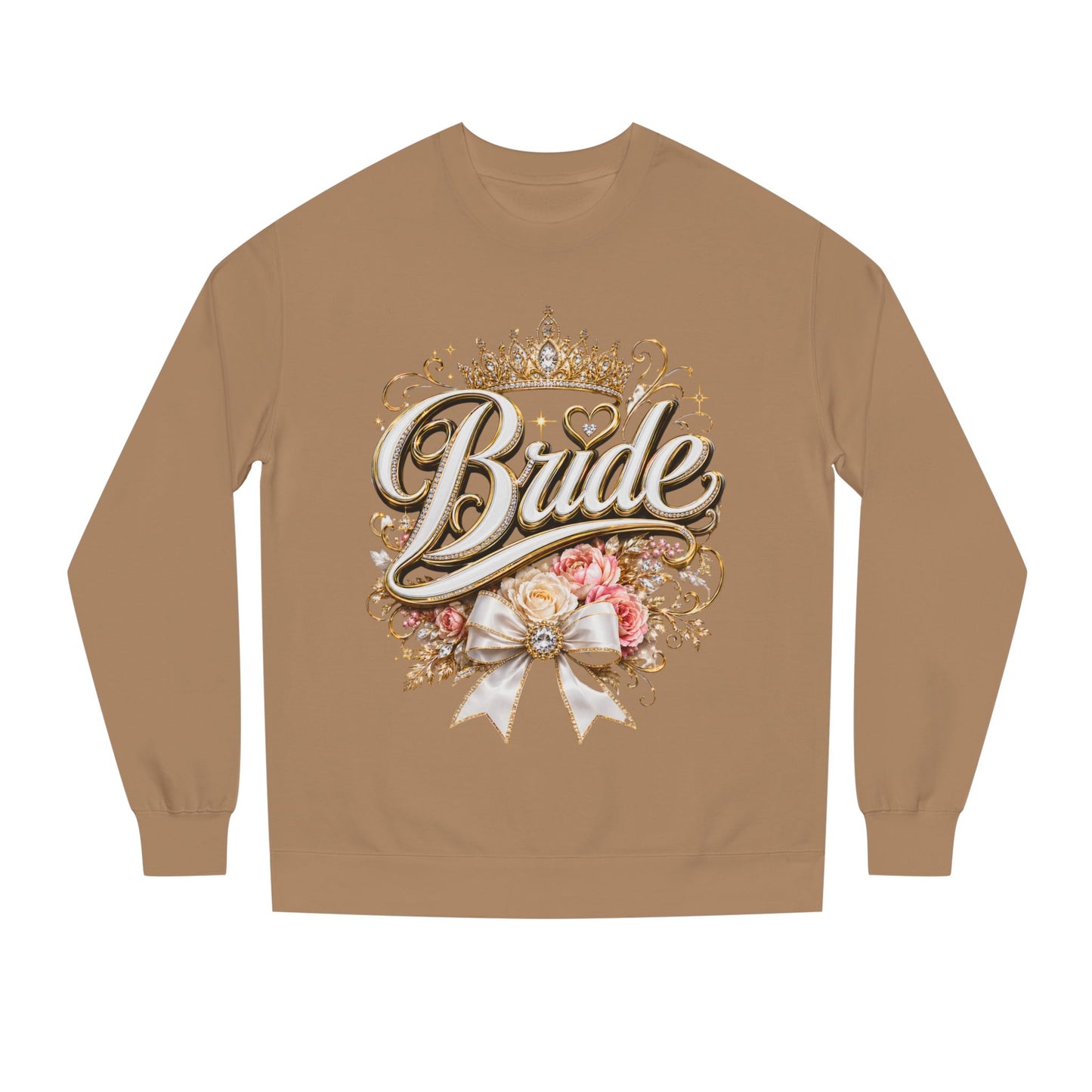 Bride Sweatshirt — Floral Crown Bridal Crewneck for Bachelorette & Wedding