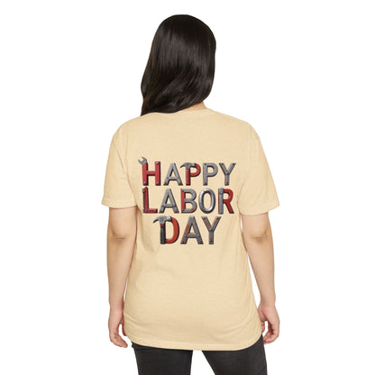 Labor Day T-Shirt — "Happy Labor Day" Tool-Style Graphic