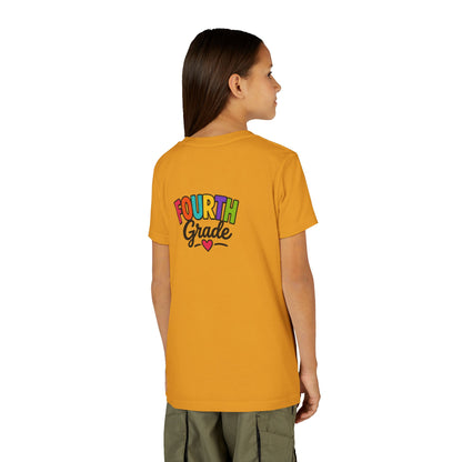Fourth Grade Youth Tee — Colorful Back-to-School Shirt with Heart