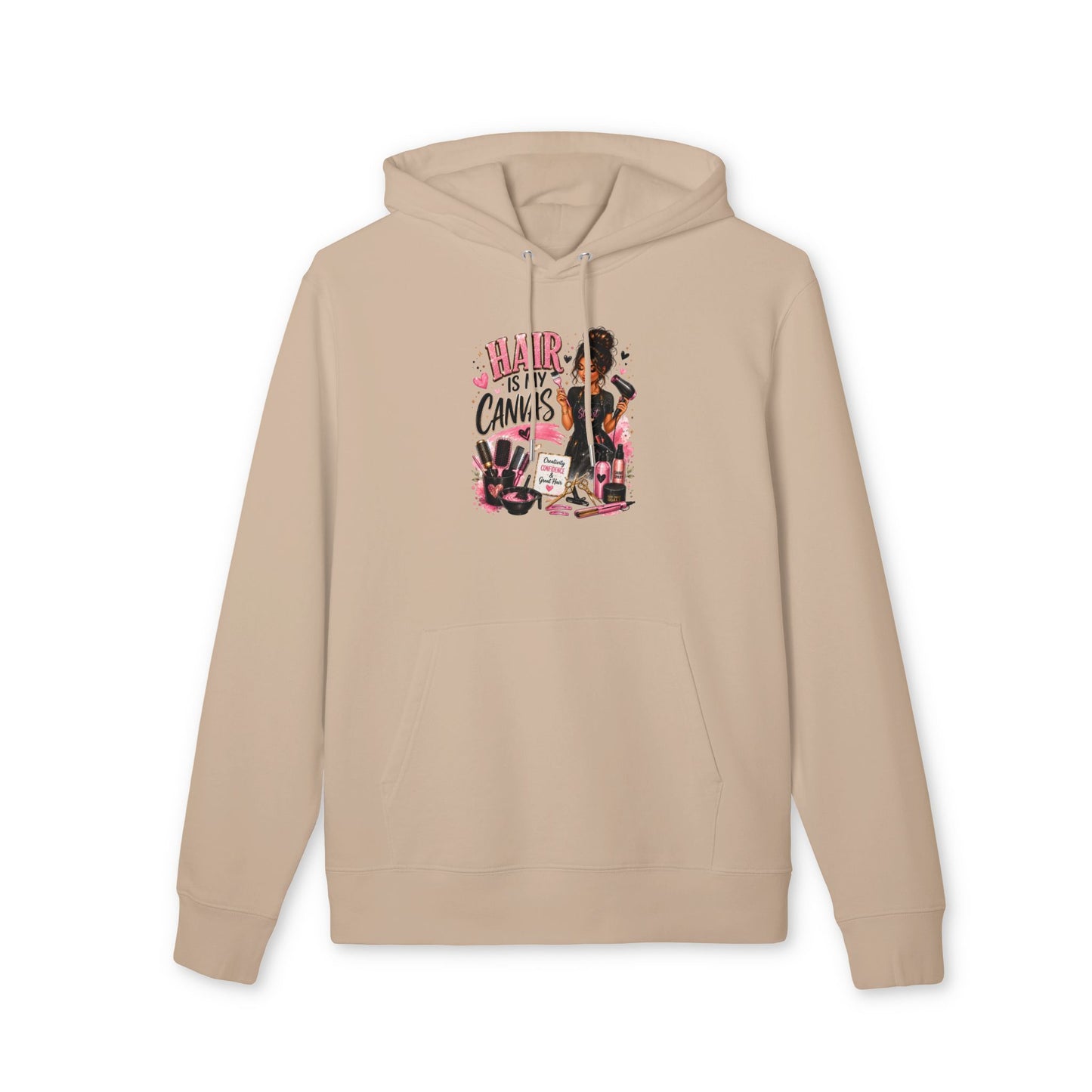 Hair Is My Canvas Hoodie — Black Beauty Salon Graphic Pullover