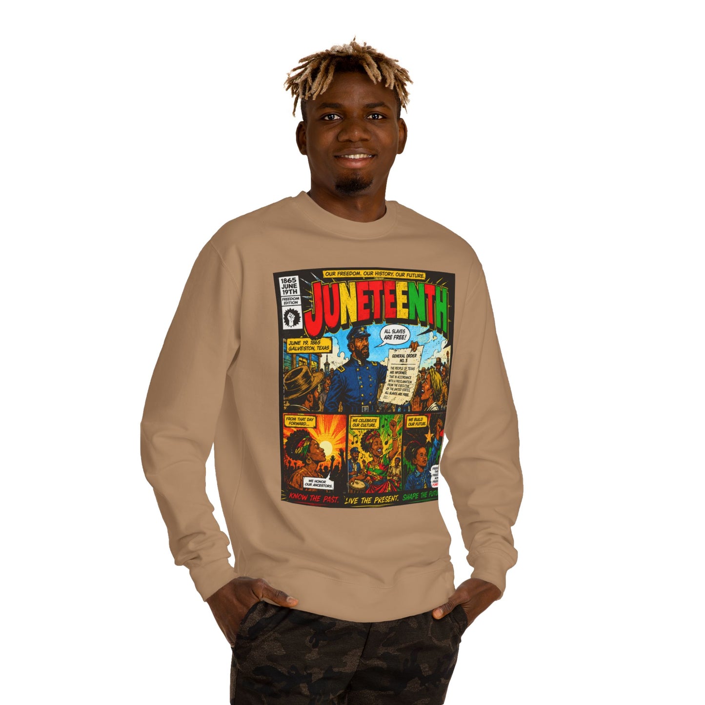 Juneteenth Comic Sweatshirt — Juneteenth Celebration Graphic Crewneck