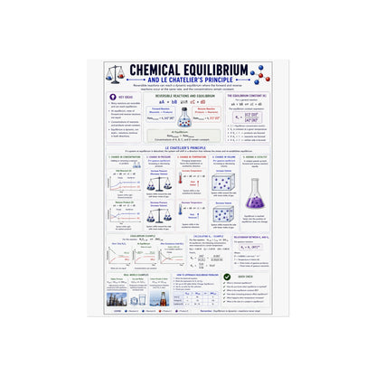 Chemical Equilibrium Educational Poster — Le Chatelier’s Principle Fine Art Print
