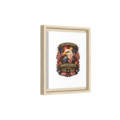 Patriotic Eagle 250th Anniversary Framed Canvas Print — United States 1776–2026