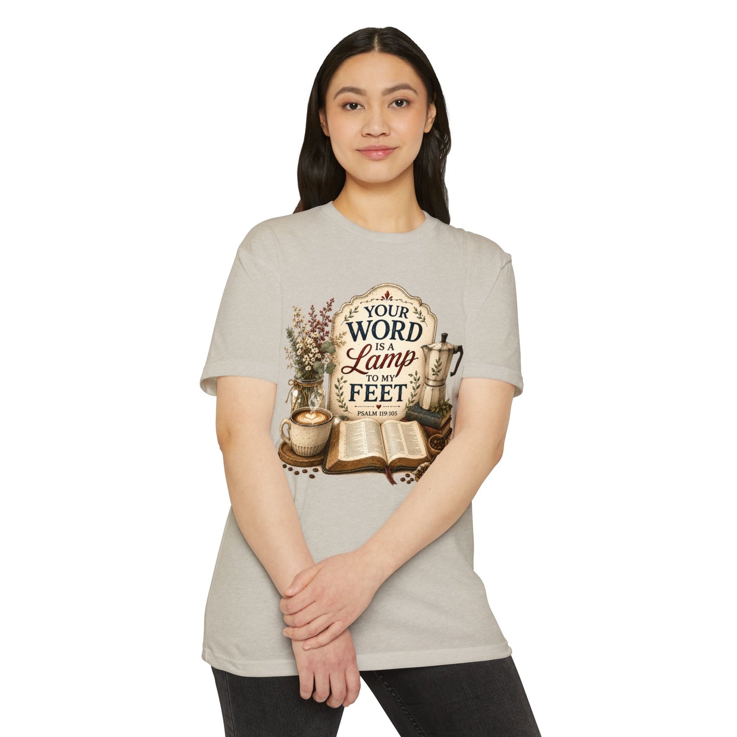 Bible Verse T-Shirt — "Your Word Is a Lamp to My Feet" Inspirational Christian Tee