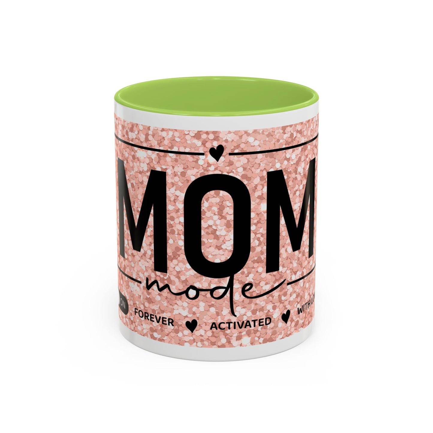 Mom Mode Glitter Accent Coffee Mug – 'Mom Mode' Rose Gold Sparkle (11/15oz)