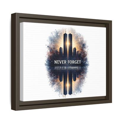 Never Forget Twin Towers Framed Canvas Print