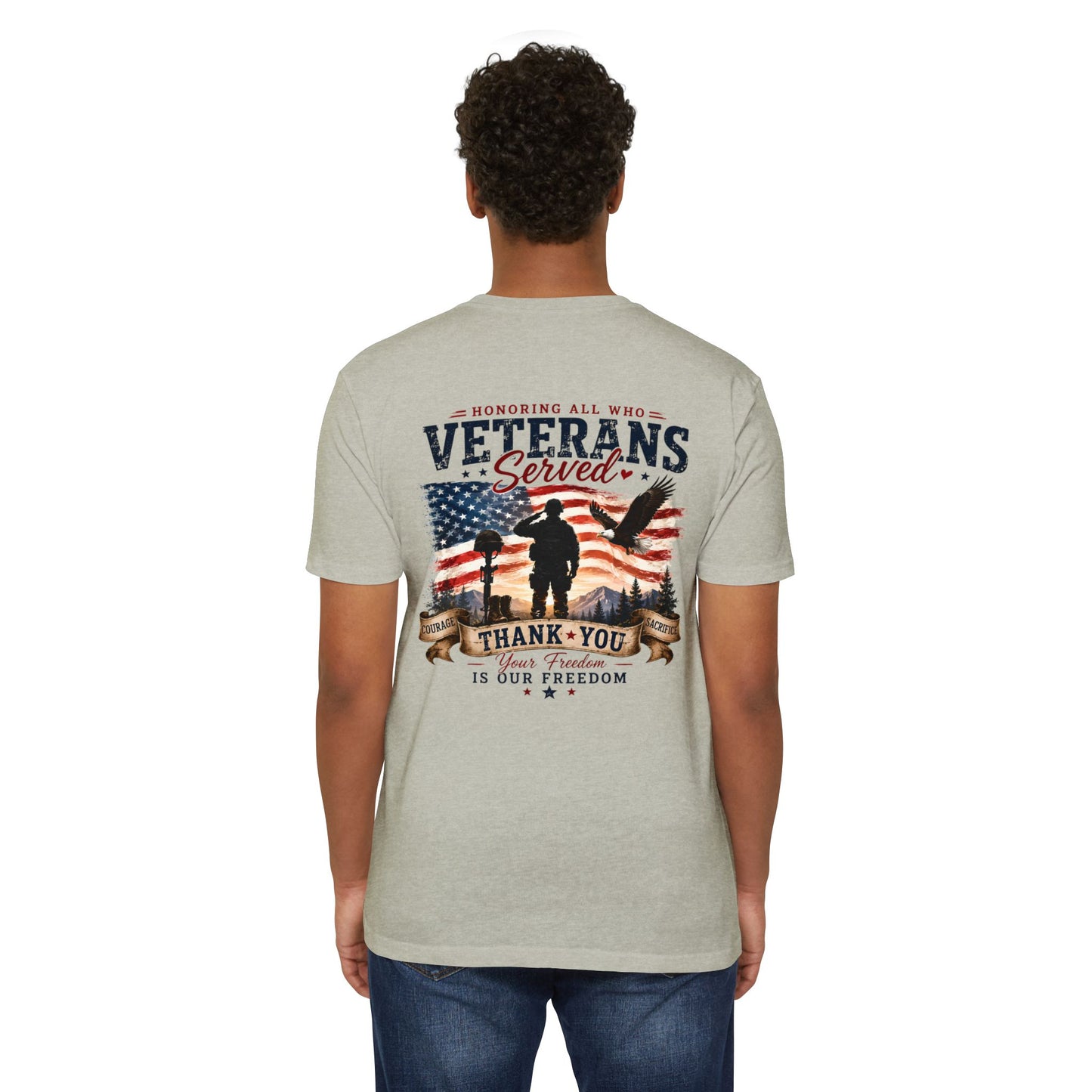Veterans Served T‑Shirt — Honoring All Who Served, Thank You USA Flag Tribute