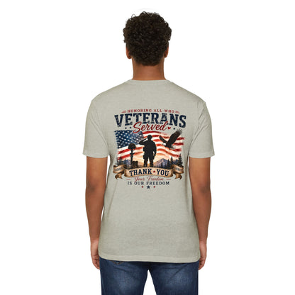 Veterans Served T‑Shirt — Honoring All Who Served, Thank You USA Flag Tribute