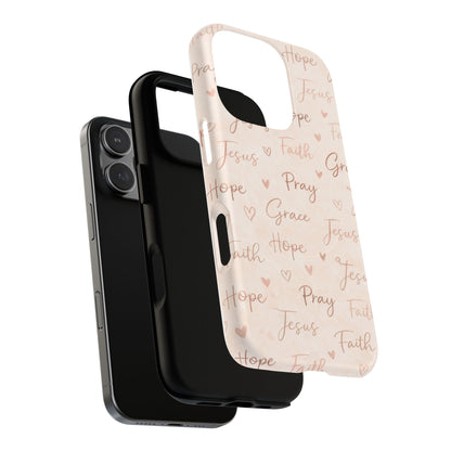 Christian Words Tough Magnetic Phone Case — Hope Pray Grace Jesus Faith