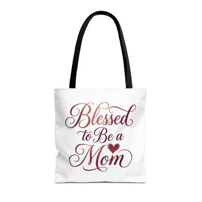 Blessed to Be a Mom Tote Bag – Mother's Day Floral Script Gift