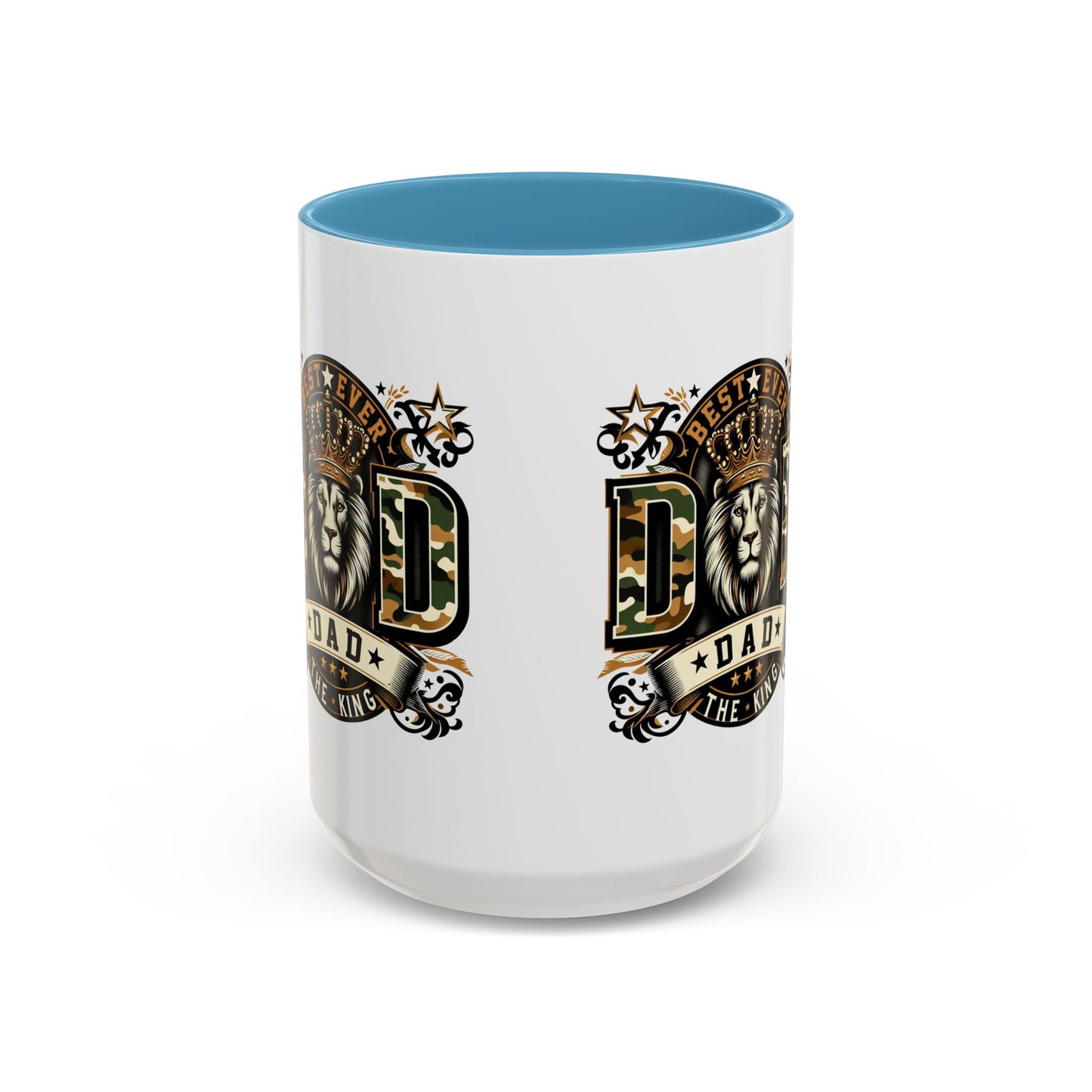 Dad Coffee Mug — "Best Ever Dad" Lion Crest Accent Mug (11/15oz)