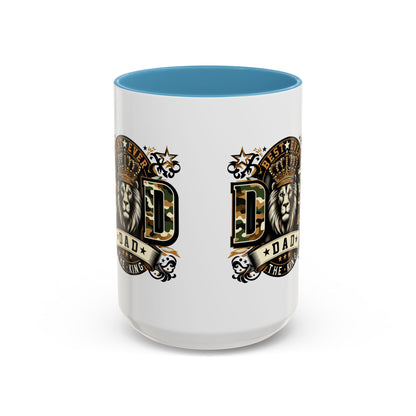 Dad Coffee Mug — "Best Ever Dad" Lion Crest Accent Mug (11/15oz)