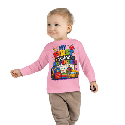 My First School Adventure Toddler Long Sleeve Tee