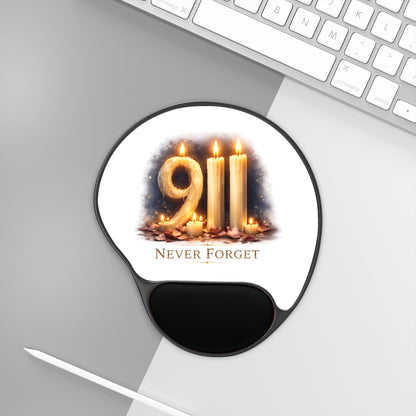 9/11 Never Forget Mouse Pad with Wrist Rest — Memorial Candle Design