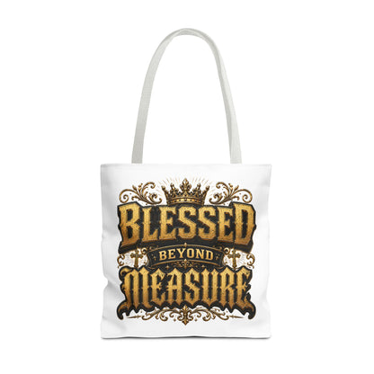Blessed Beyond Measure Tote Bag — Inspirational Faith Canvas Tote