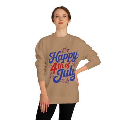 Happy 4th of July Sweatshirt — Patriotic Fireworks Crewneck