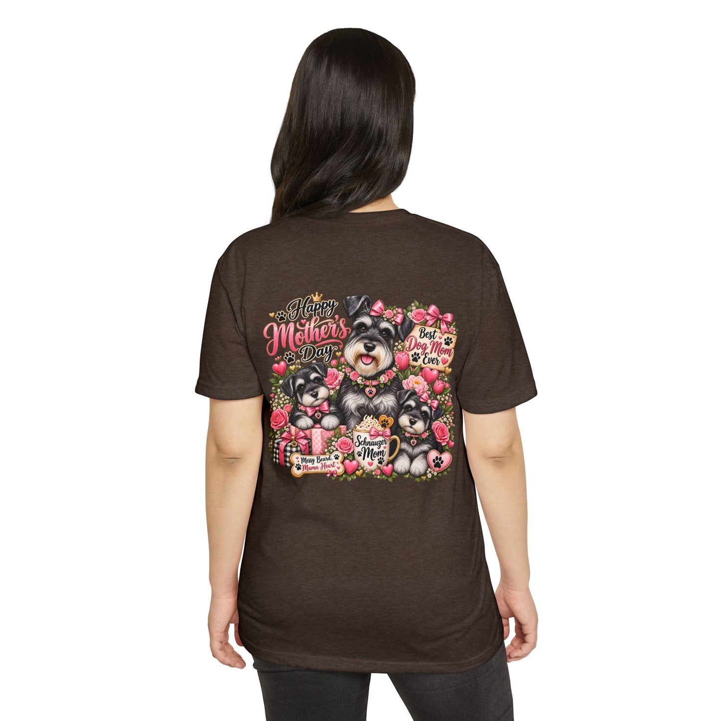 Mother's Day Schnauzer T-Shirt — "Happy Mother's Day" Dog Mom Tee