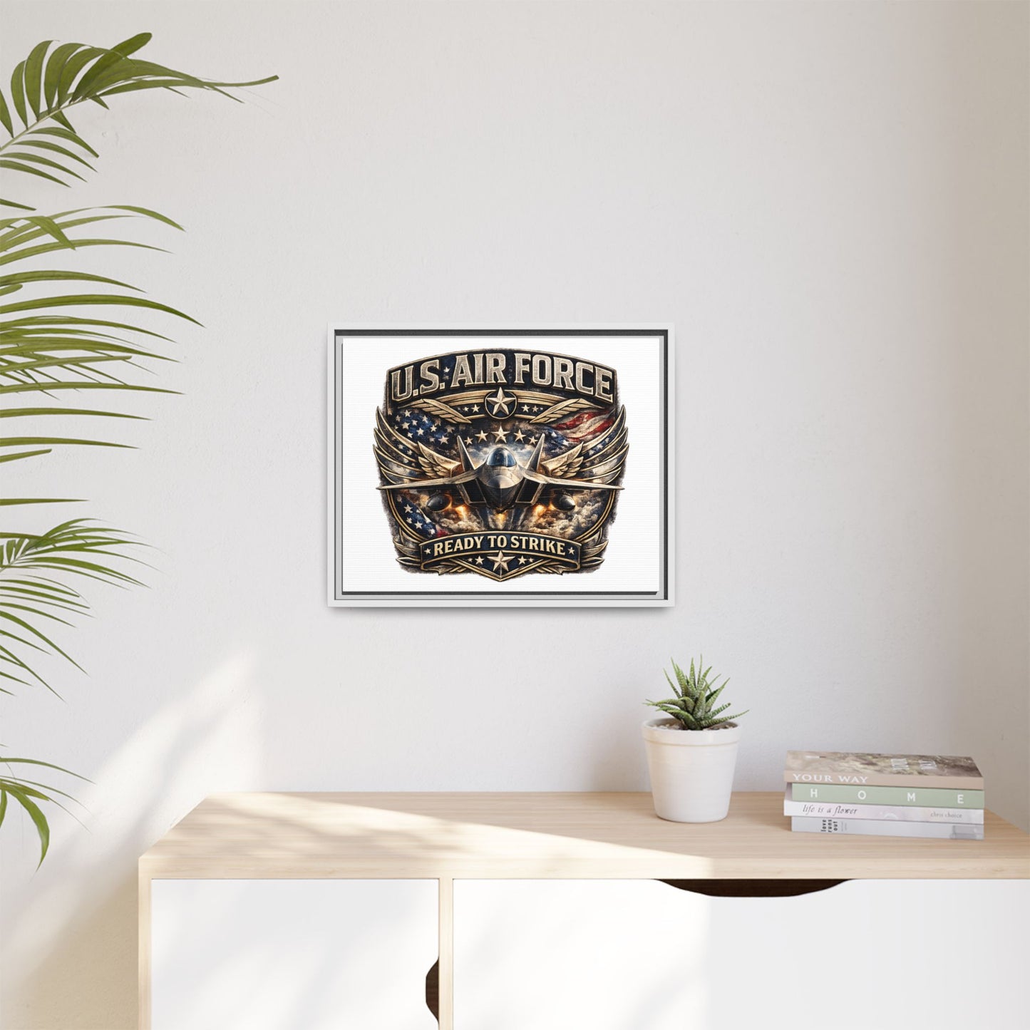 U.S. Air Force Framed Canvas Print – "Ready to Strike" Military Wall Art