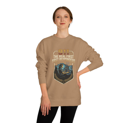 911 Dispatcher Crewneck Sweatshirt — “The Real First Responders” Tribute