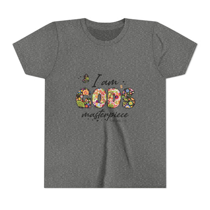 I Am God’s Masterpiece Youth Tee — Floral Christian Inspirational Shirt