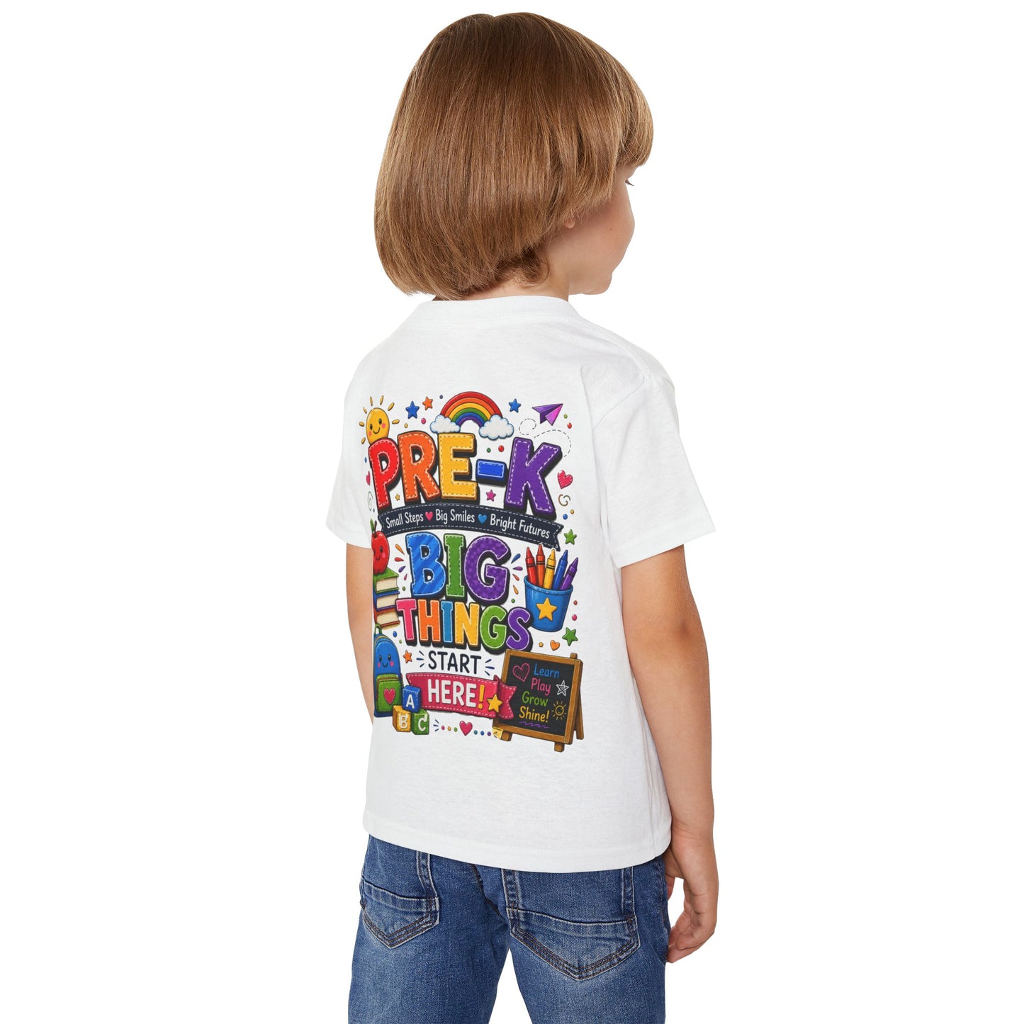Toddler T-Shirt — "Pre-K Big Things Start Here" Back-to-School Shirt