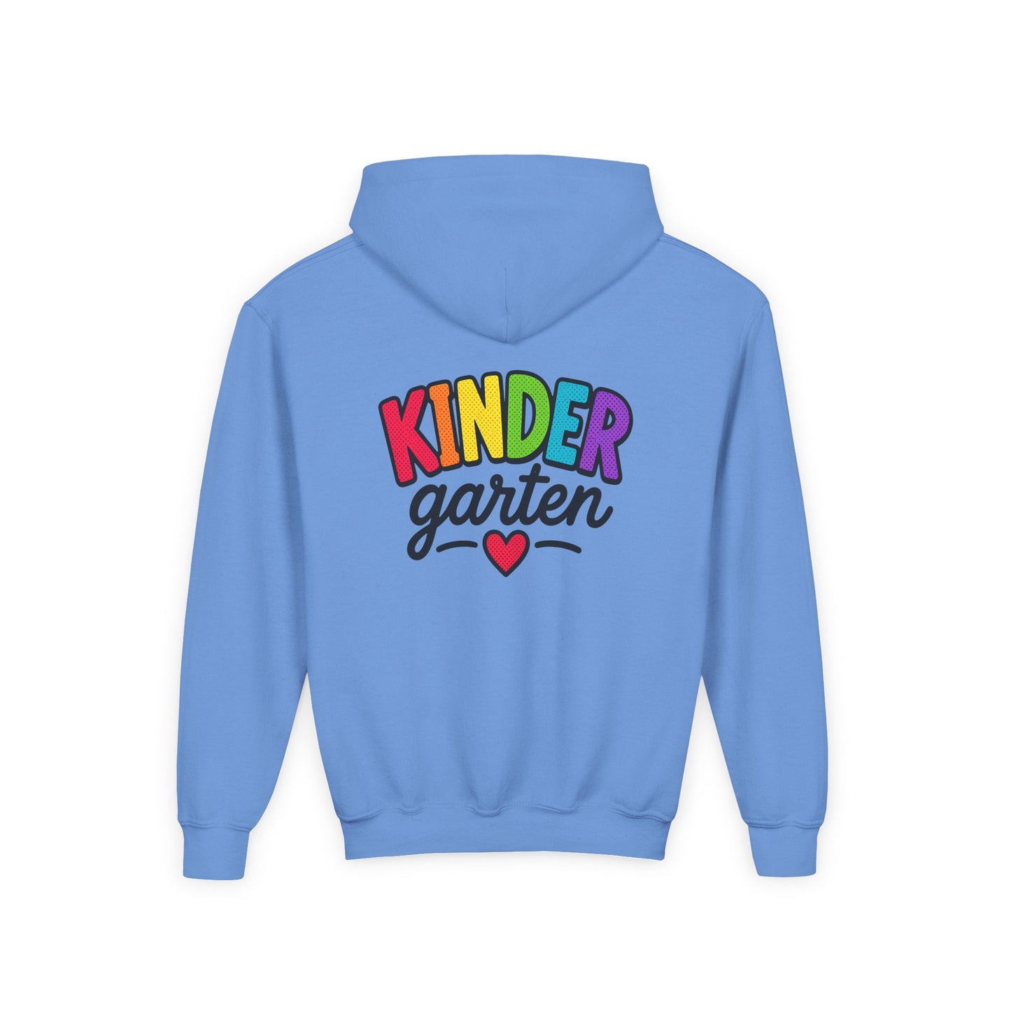 Kindergarten Kids Hoodie — Colorful Heart Graphic Back-to-School Sweatshirt