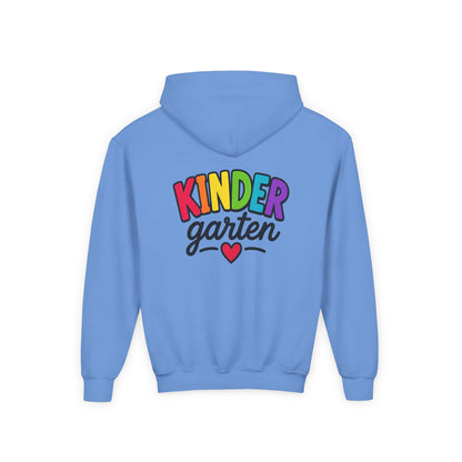 Kindergarten Kids Hoodie — Colorful Heart Graphic Back-to-School Sweatshirt