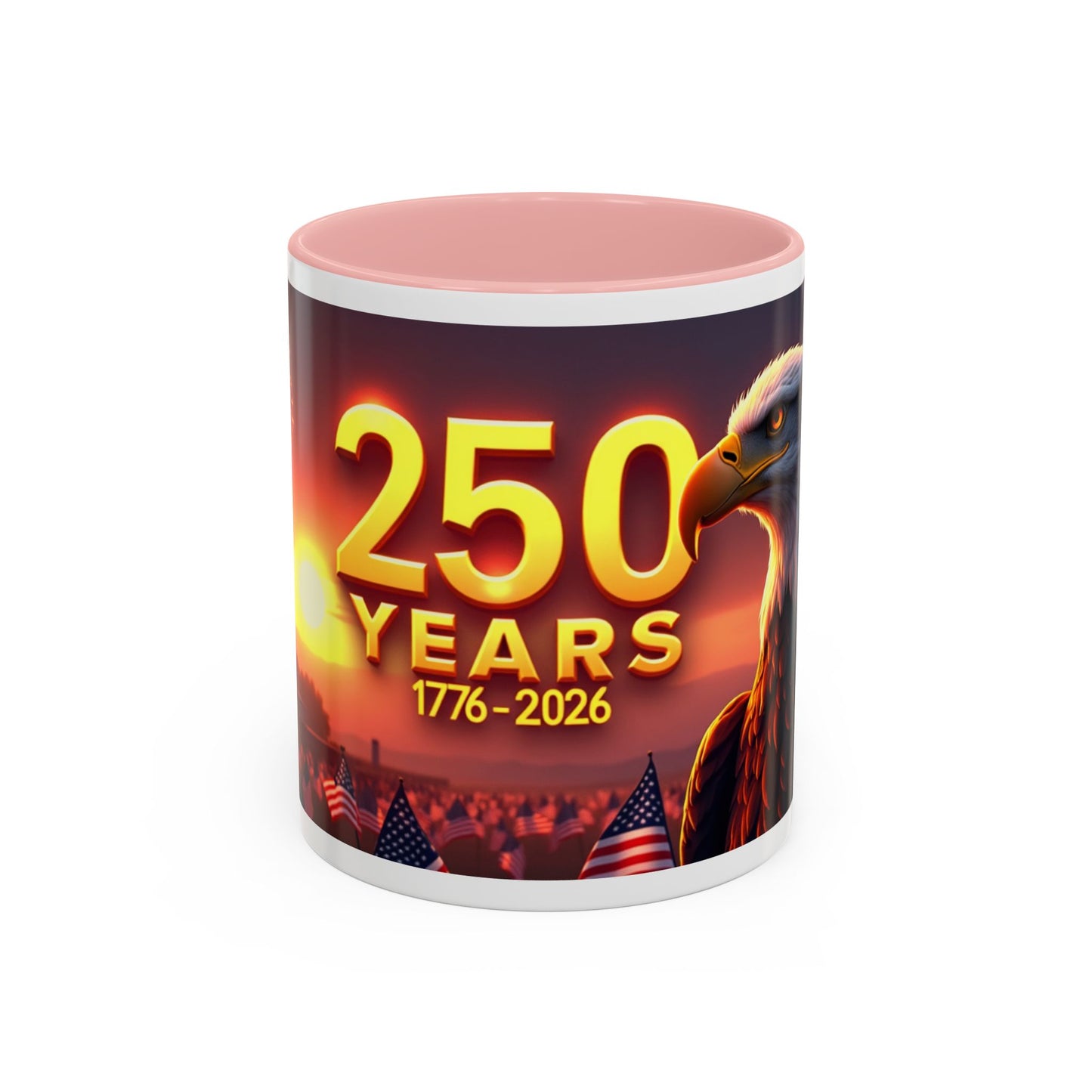 250 Years 1776–2026 Eagle Coffee Mug — Patriotic Anniversary 250th USA Celebration