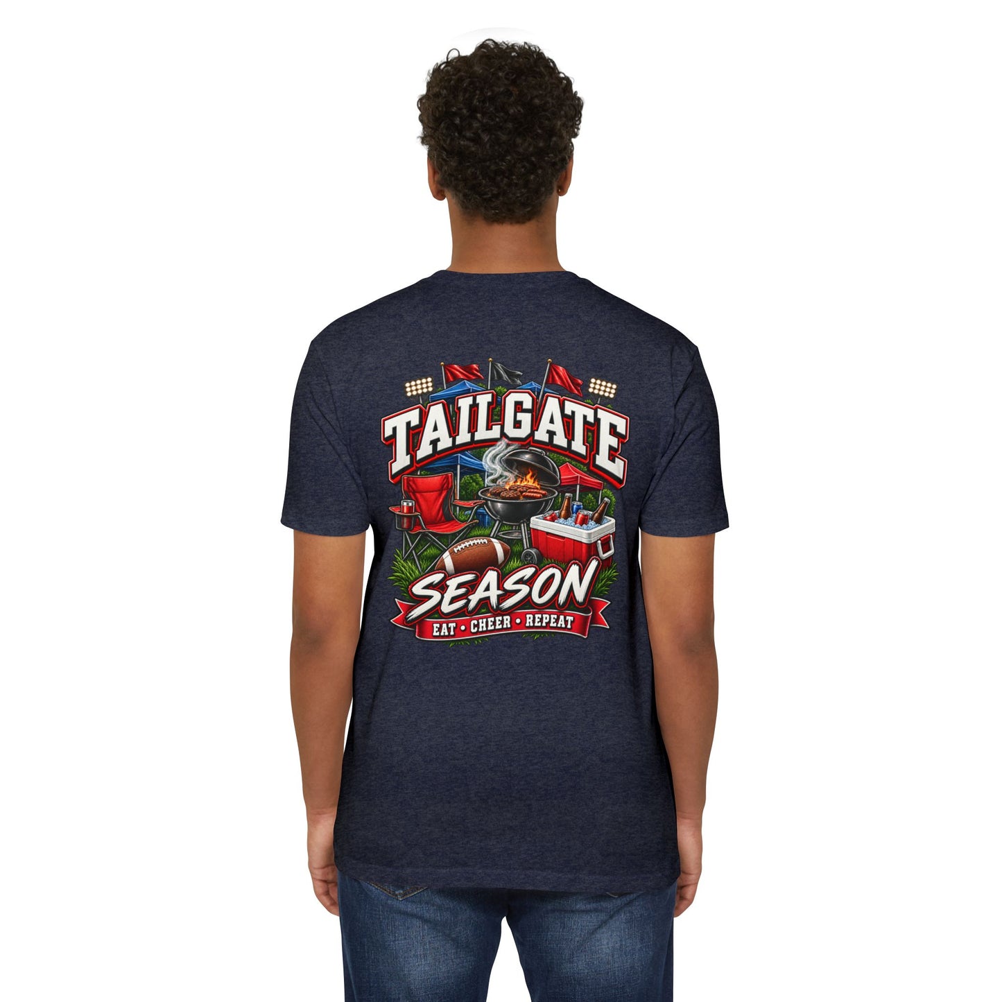 Tailgate Season T-Shirt — "Tailgate Season: Eat • Cheer • Repeat" Game Day Tee