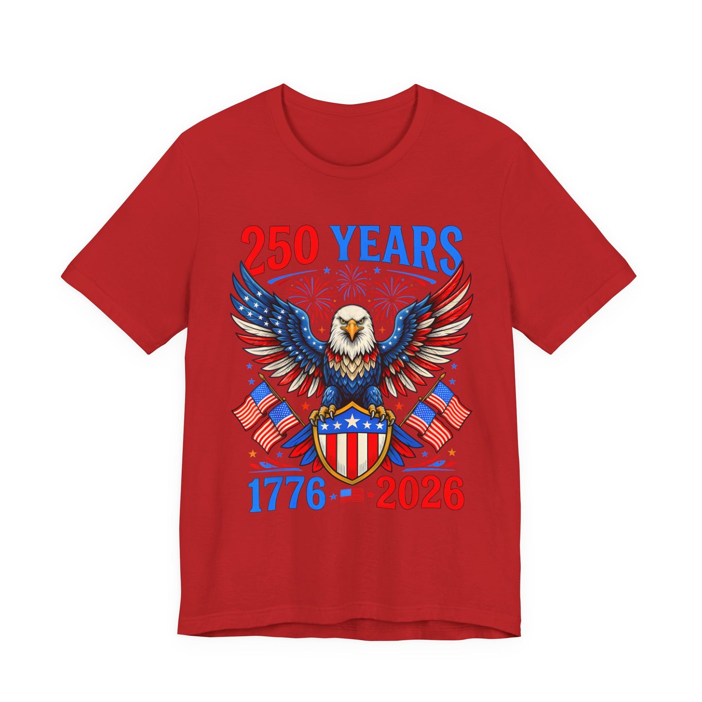 250 Years 1776–2026 Eagle Patriotic T-Shirt — American Bicentennial Celebration Tee