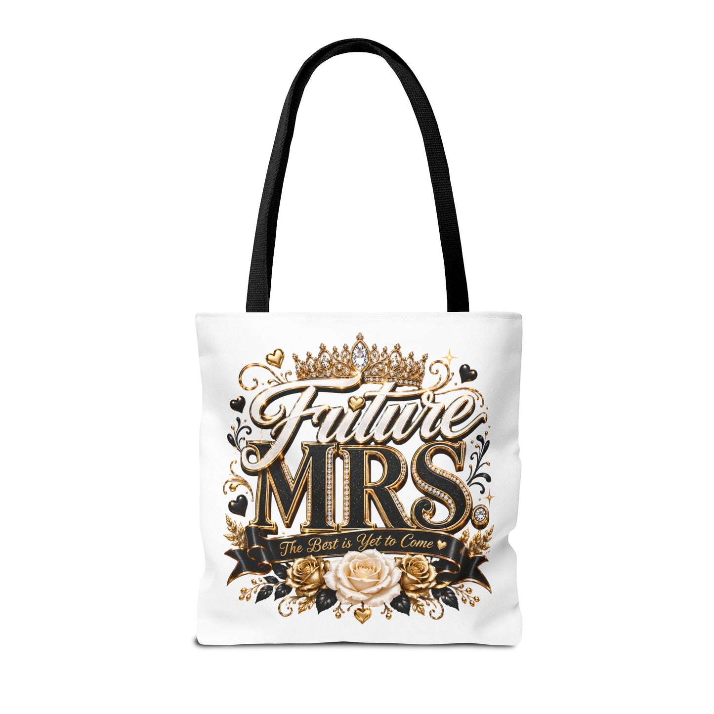 Future Mrs. Tote Bag — Bridal Bachelorette Gift Bag with Gold Crown Design