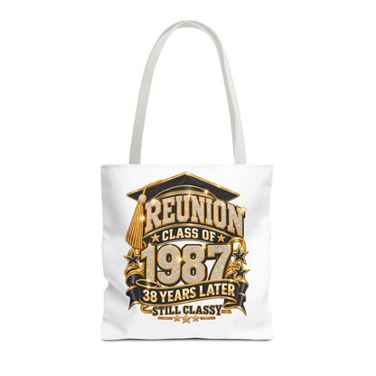 1987 Class Reunion Tote Bag — "Reunion Class of 1987: 38 Years Later Still Classy"