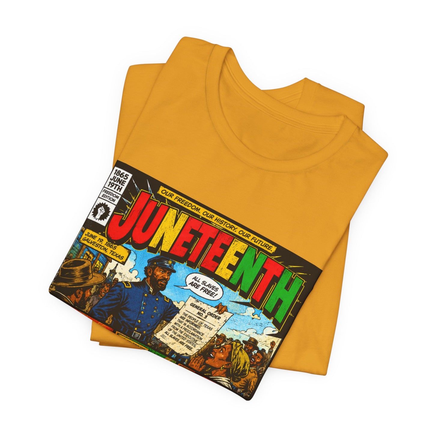 Juneteenth Comic-Style T-Shirt — Retro Celebration Tee