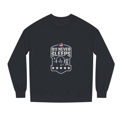 911 Never Sleeps Sweatshirt – Emergency Dispatcher & First Responder Tribute Crewneck