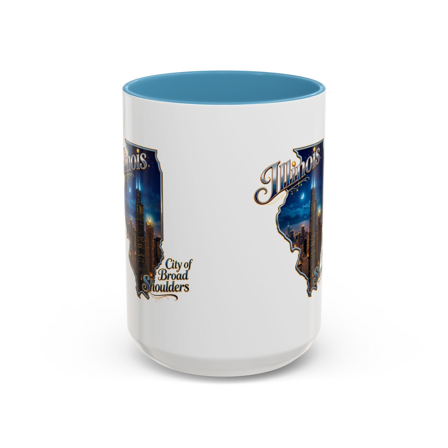 Illinois Skyline Accent Coffee Mug – City of Broad Shoulders Chicago Design (11/15oz)
