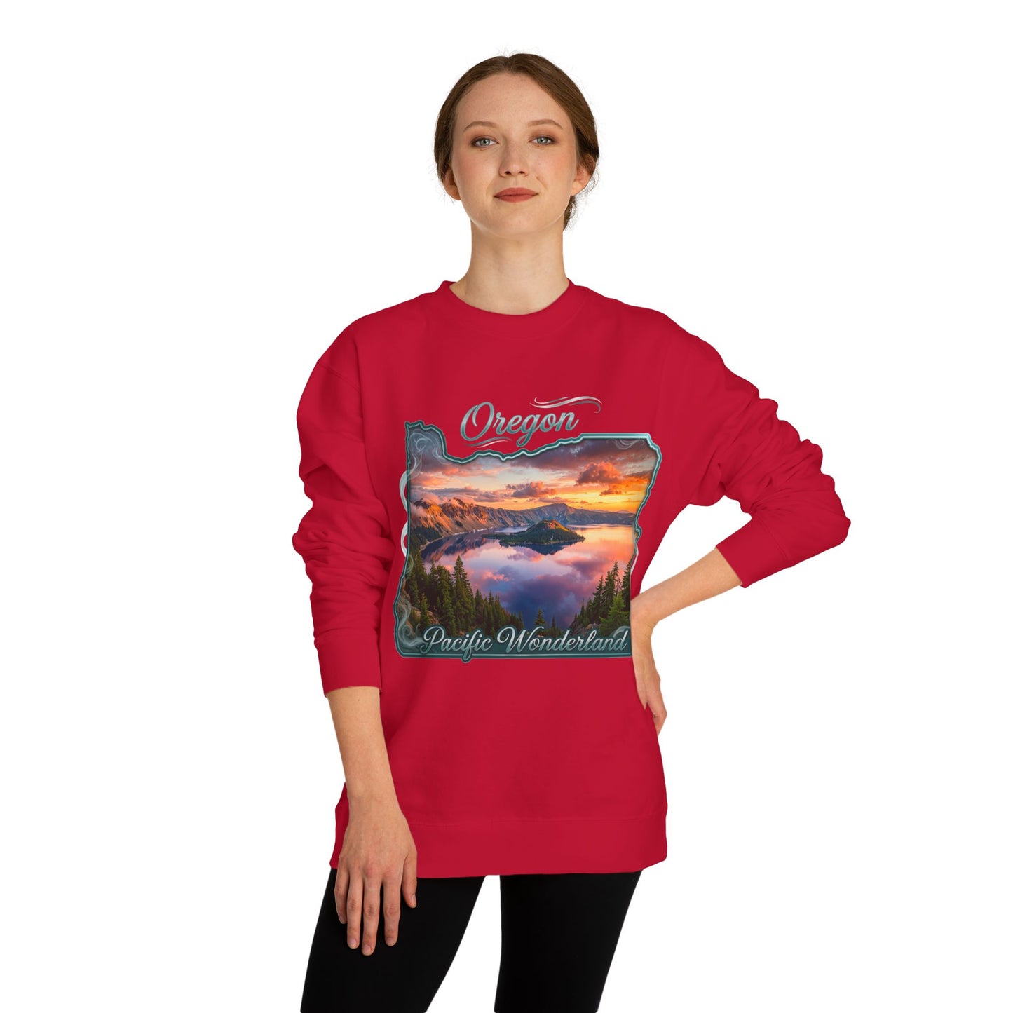 Oregon Scenic Sweatshirt — 'Pacific Wonderland' Sunset Landscape Crewneck