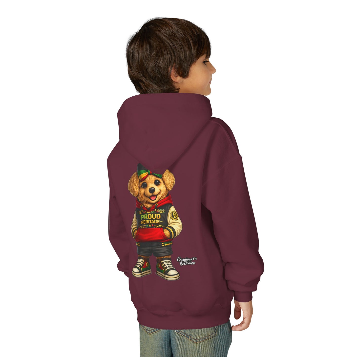 Youth Hoodie — 'Proud Heritage' Teddy Bear Streetwear Kids Pullover