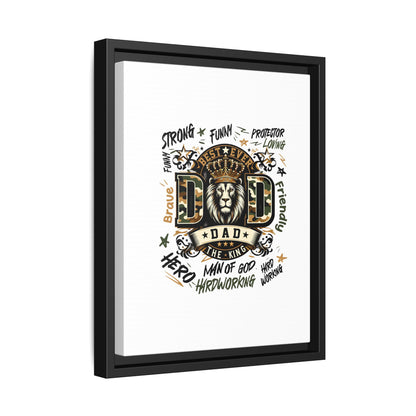 Framed Matte Canvas 'Best Ever DAD' Wall Art – Lion King Design, Father’s Day Gift